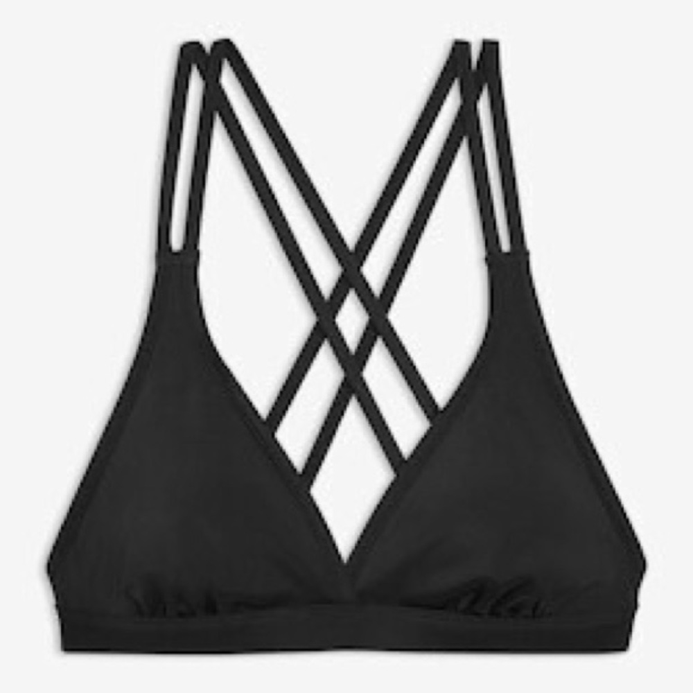 NWT Joe Fresh Black XL Cross-Back Strap Swim Top